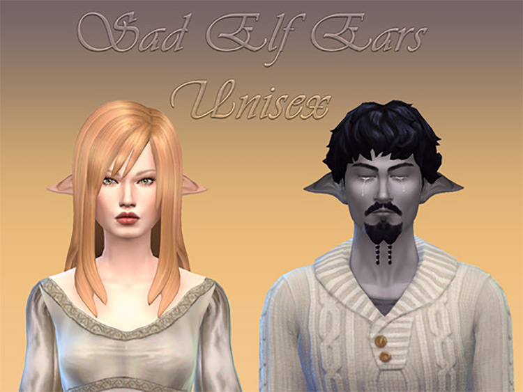 Sad Elf Ears Unisex by NotEgain Sims 4 CC