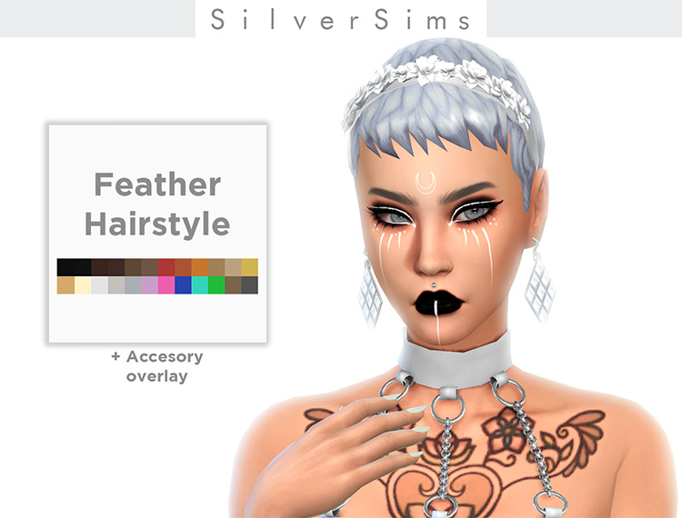 Feather Hairstyle by SilverSims for Sims 4