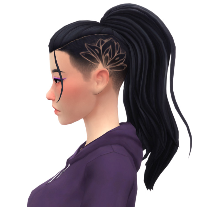 Lotus Ponytail Hair Pattern by simandy / Sims 4 CC