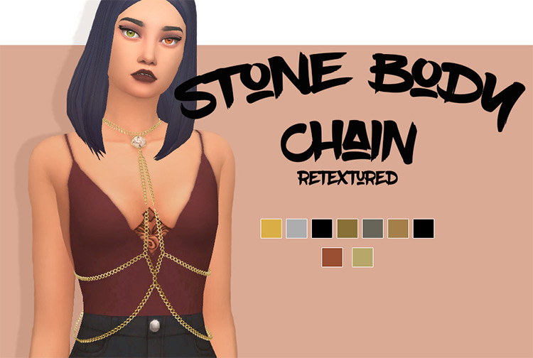 Stone Body Chain Retextured by rachirdsims Sims 4 CC
