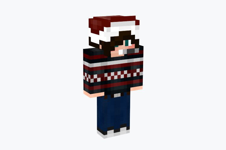 Cute Winter Boy Sweater Skin For Minecraft