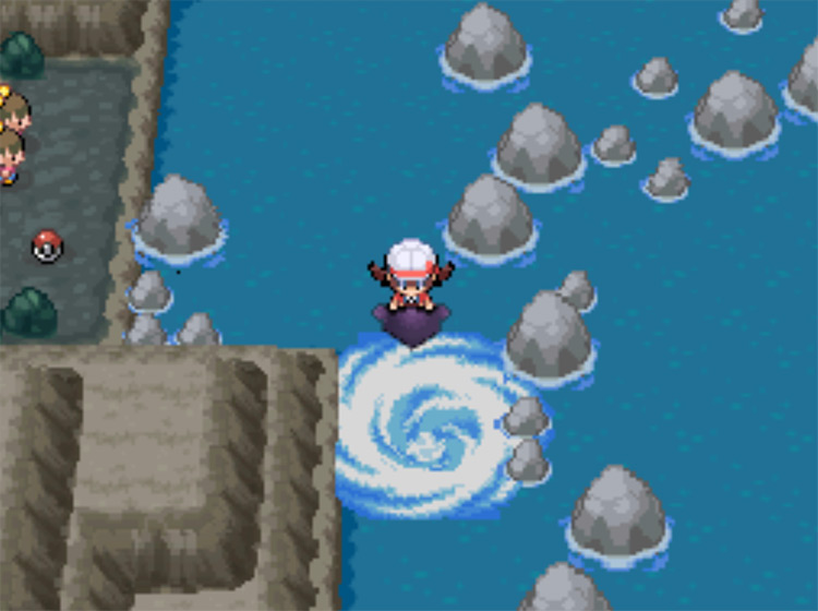 The whirlpool blocking your path in Dragon's Den / Pokemon HGSS