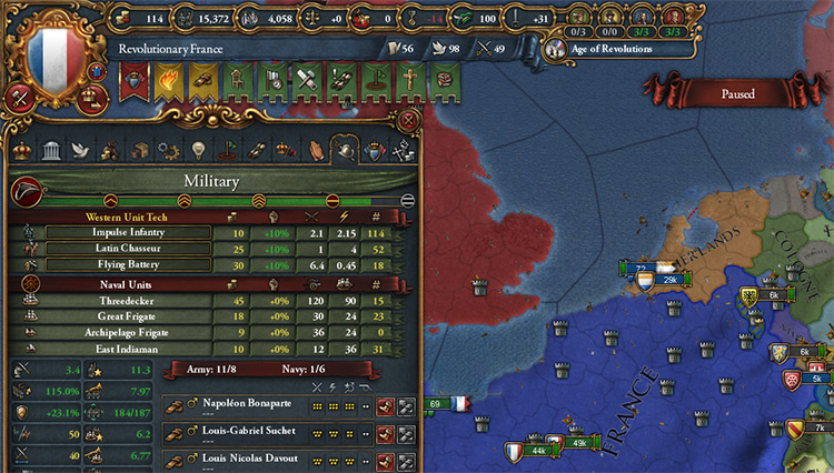 Even Napoleon couldn't get more than 2 siege pips / Europa Universalis IV