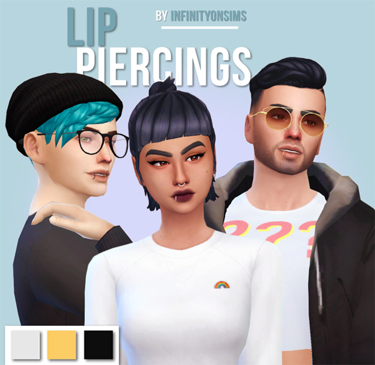 ZombieTrait’s Lip Piercings for Sims 4