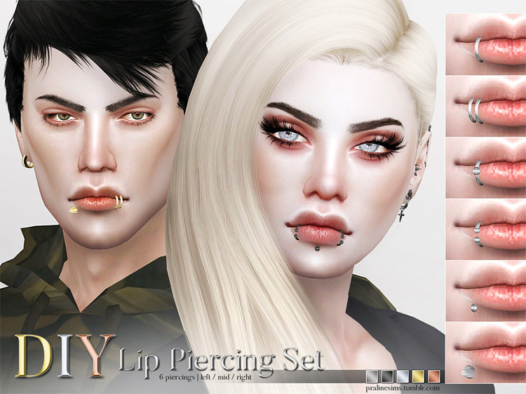DIY Lip Piercing Set Sims 4 CC