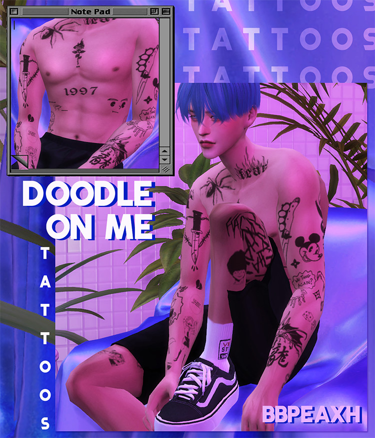 Doodle On Me Tattoos TS4 CC