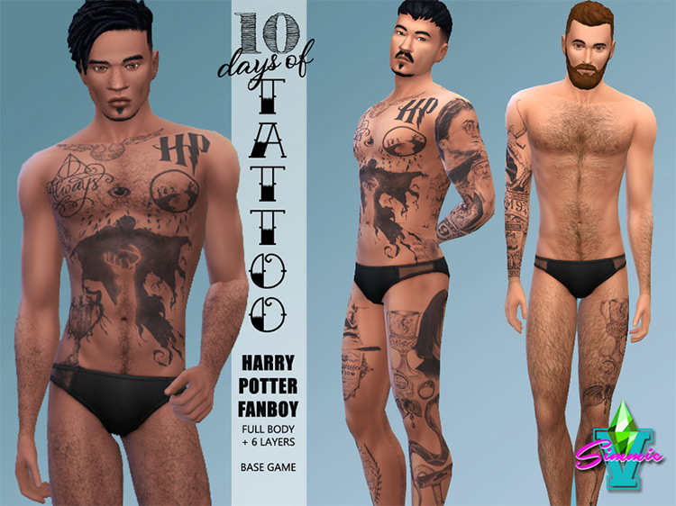 Harry Potter Fanboy Tattoos Sims 4 CC