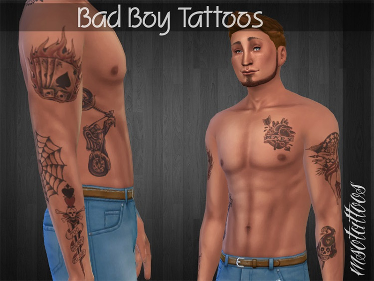Bad Boy Tattoos for Sims 4