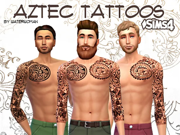 Aztec Tattoos For Men Sims 4 CC