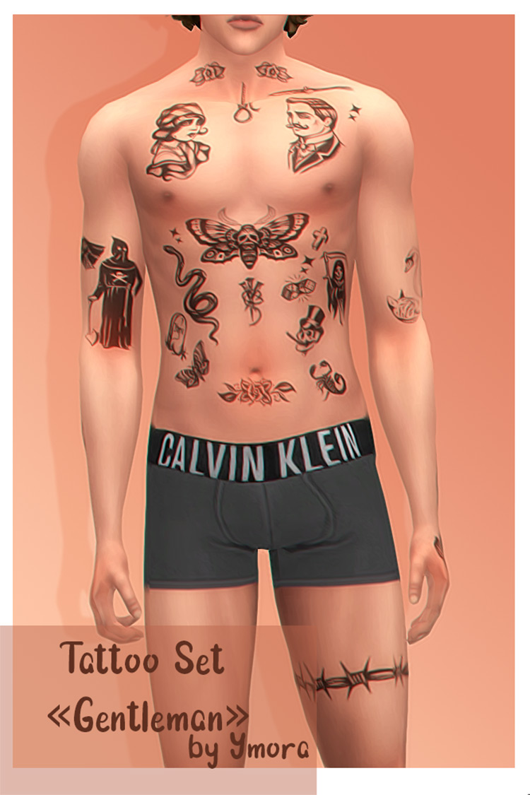 Tattoo Set Gentleman for Sims 4