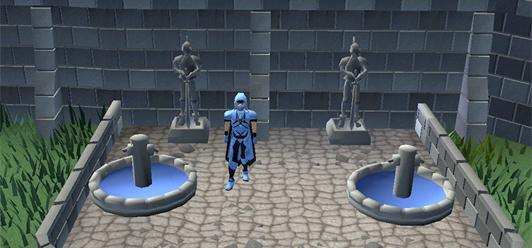 Standing between water fountains (OSRS)