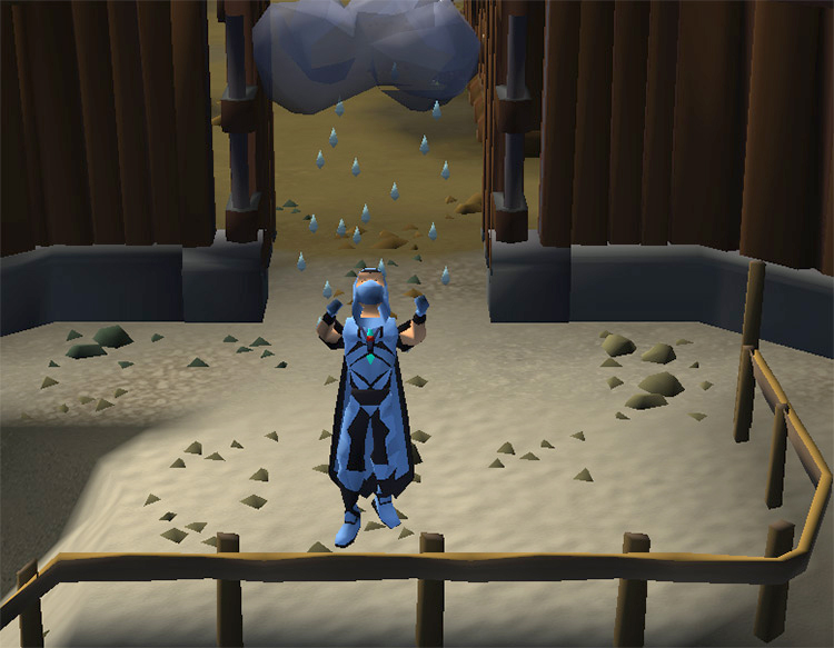 Casting the lunar spell “Humidify”. / OSRS