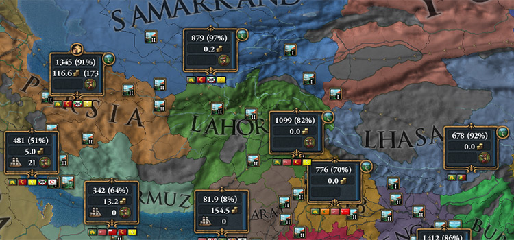 古代シルクロードに沿ったアジアの貿易ノード（EU4）