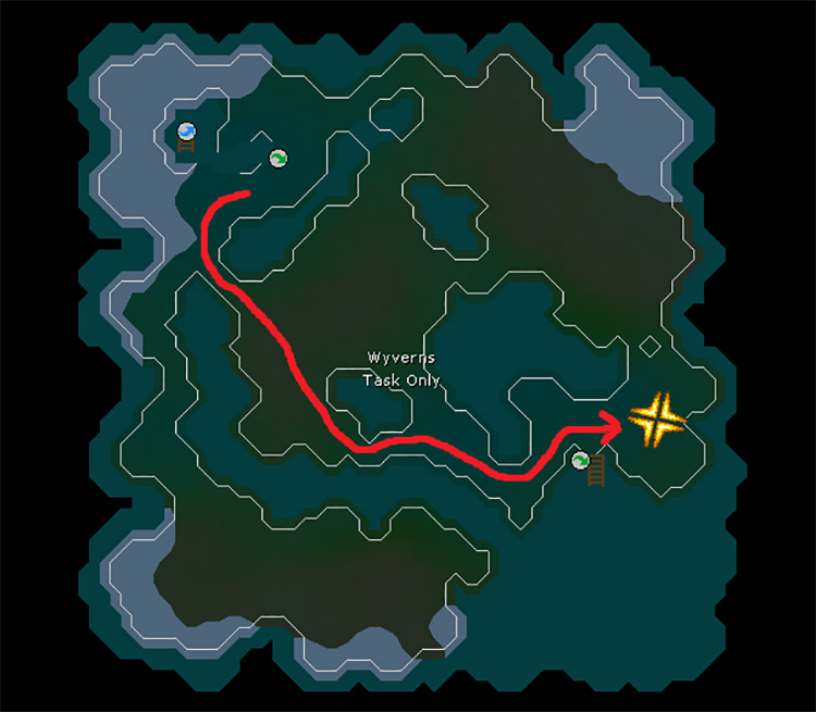 Path to the crabs through wyverns / OSRS