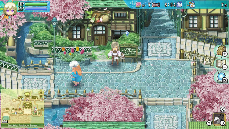 Lest standing outside of the Sincerity General Store / Rune Factory 4