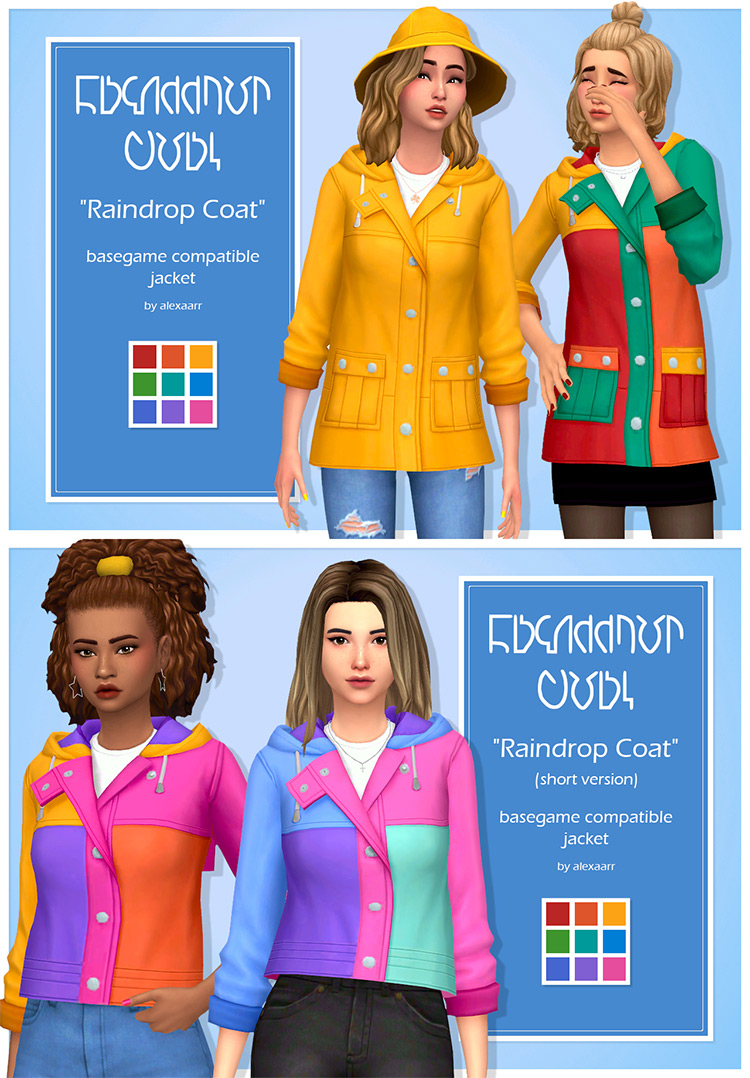 Raindrop Coat / Sims 4 CC