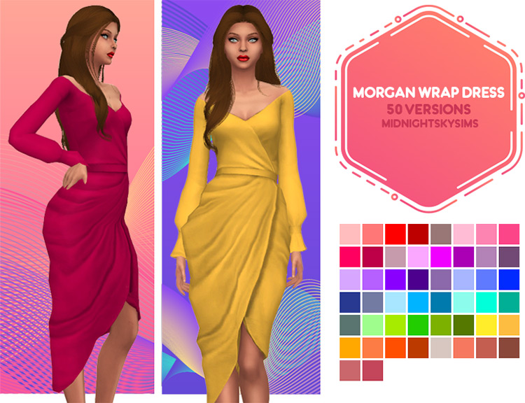 Morgan Wrap Dress / Sims 4 CC