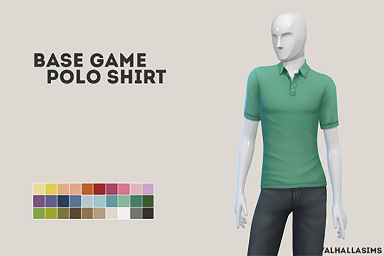 Base Game Polo Shirt Recolors / Sims 4 CC