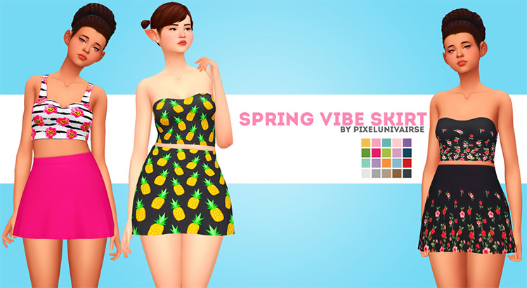 Spring Vibe Skirt / Sims 4 CC