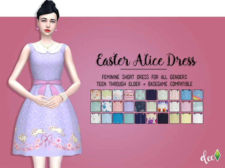 Easter Alice Dress / Sims 4 CC