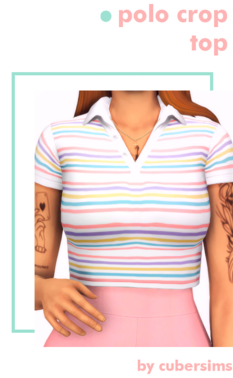 Polo Crop Top / Sims 4 CC