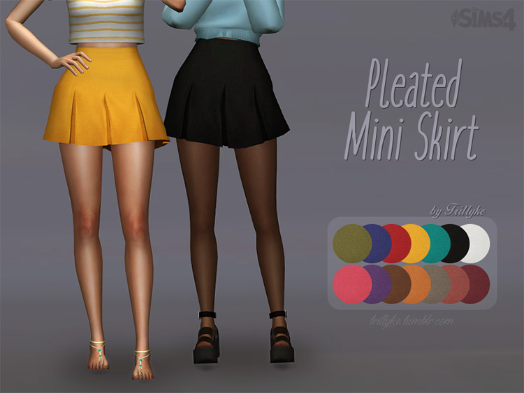 Pleated Mini Skirt / Sims 4 CC