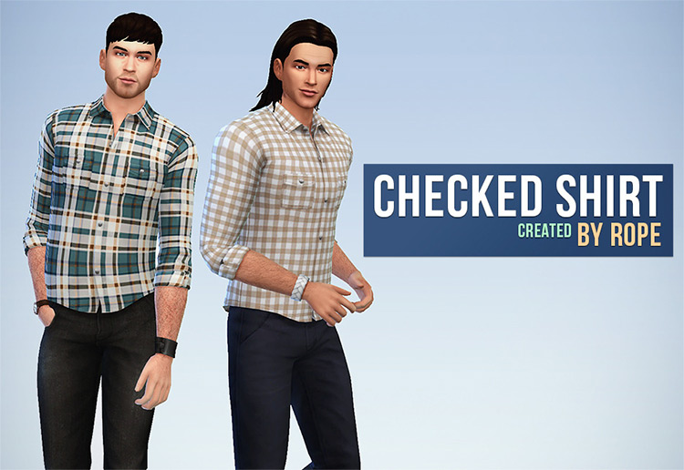 Checked Shirt / Sims 4 CC
