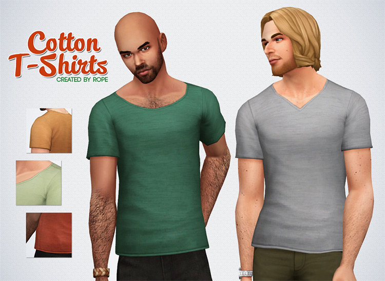 Cotton T-Shirts / Sims 4 CC
