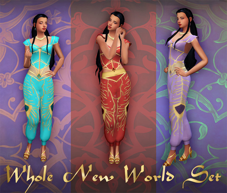 Whole New World (Aladdin) Cosplay Set / Sims 4 CC