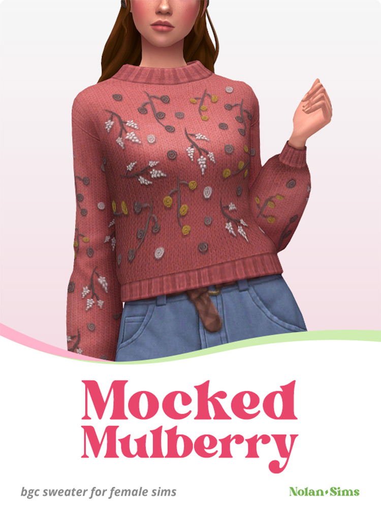 Mocked Mulberry Sweater / Sims 4 CC