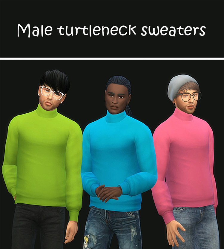 Male Turtleneck Sweater / Sims 4 CC