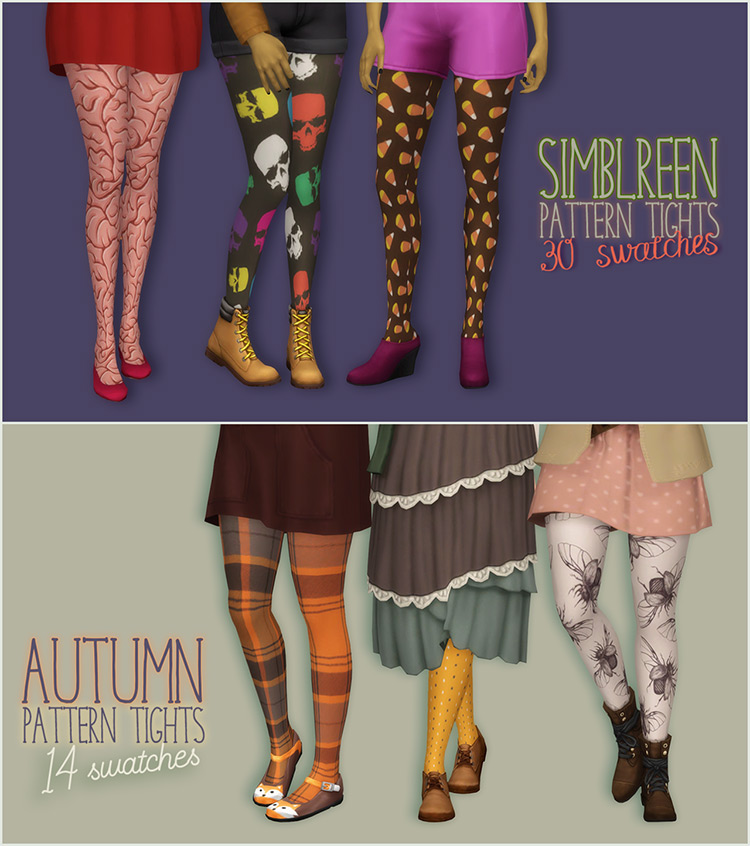 Simblreen & Autumn Pattern Tights / Sims 4 CC