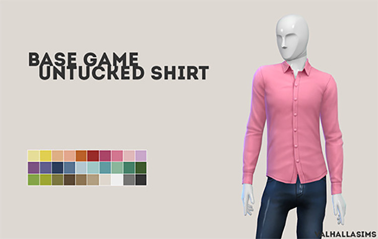 Base Game Untucked Shirt / Sims 4 CC