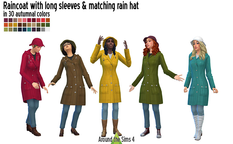 Raincoat With Long Sleeves / Sims 4 CC