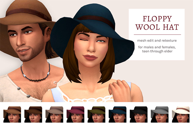 Floppy Wool Hat / Sims 4 CC