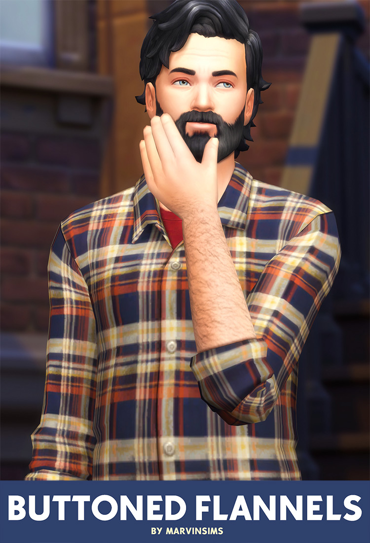 Buttoned Flannels / Sims 4 CC