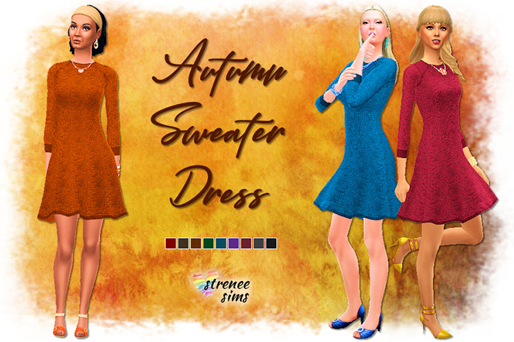 Autumn Sweater Dress / Sims 4 CC