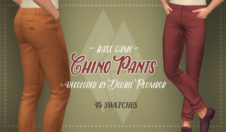 Base Game Chino Pants Recolored / Sims 4 CC