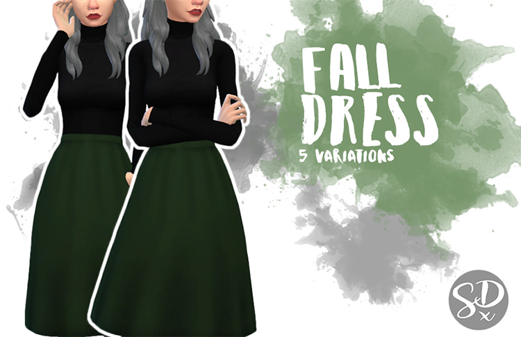 Fall Dress / Sims 4 CC