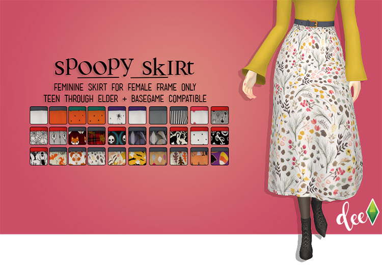 Spoopy Skirt / Sims 4 CC
