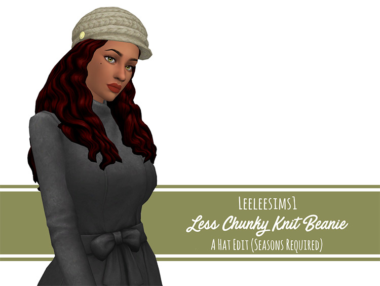 Less Chunky Knit Beanie / Sims 4 CC
