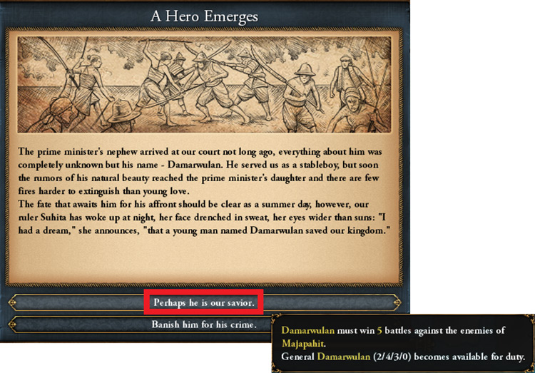 Pick the first option in this event / EU4