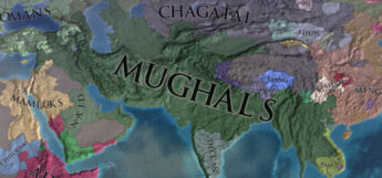 The Mughals on the mpa in EU4