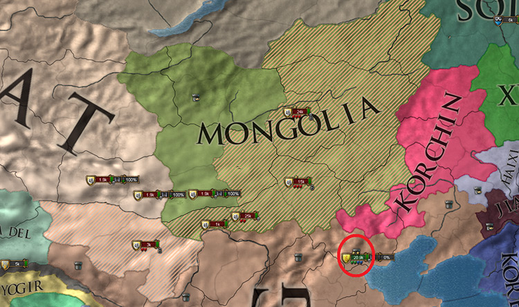 This is fine. While Ming’s trying to occupy your provinces, go to Beijing and siege it / EU4