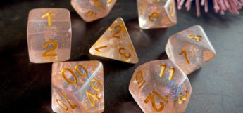 Clear pink custom DND dice