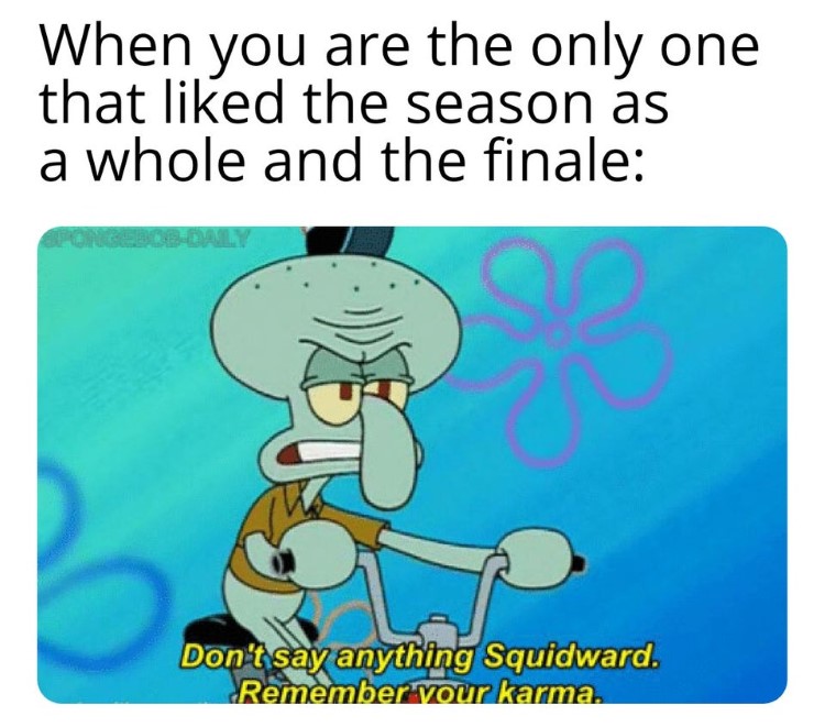 Dont say anything about season finaly, squidward crossover DrWho meme