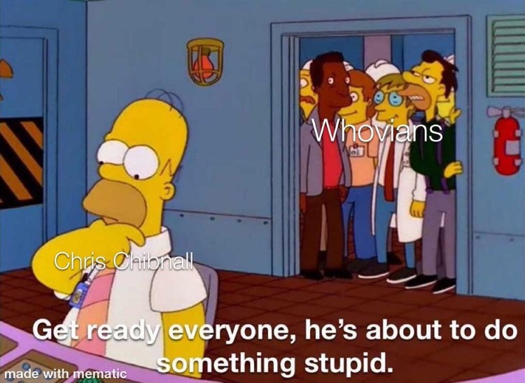 Whovians, Chris Chibnall, Simpsons meme: get ready everyone, hes about to do something stupid