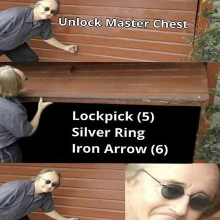 Unlocking master chest, it has nothing meme