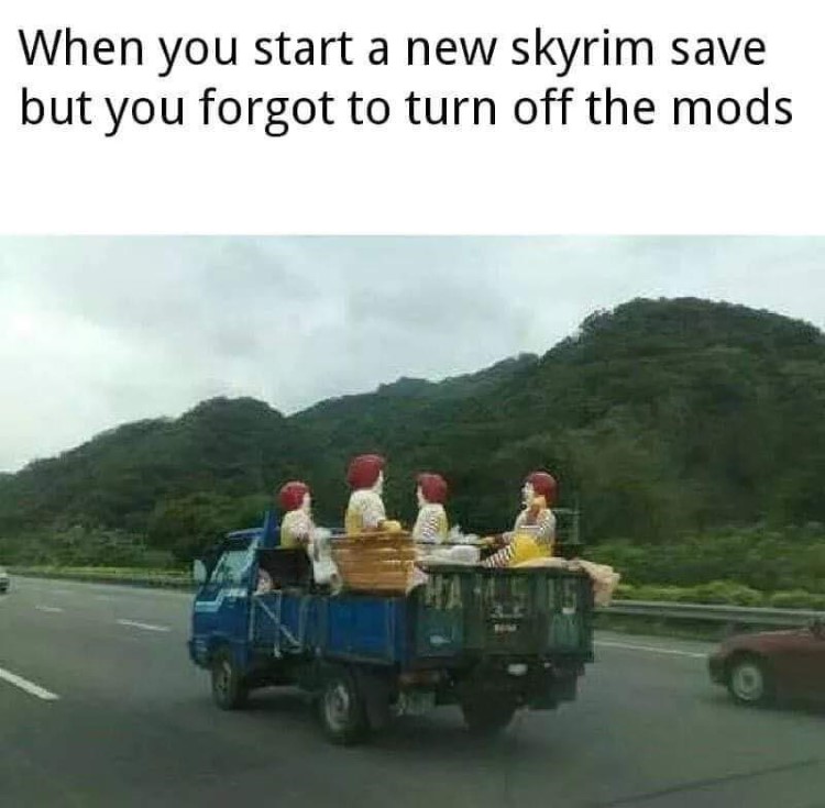 Starting a new Skyrim save but forgetting to disable mods
