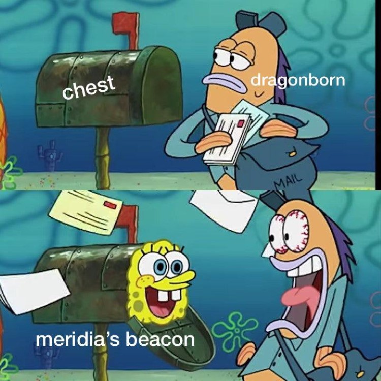 Dragonborn opens chest, Meridias Beacon